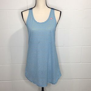 Nike Striped Tank Top Blue/Gray Size Small